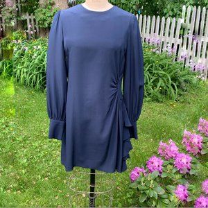 NWT Zimmermann French-Navy Silk Dress, Asymmetrical Design